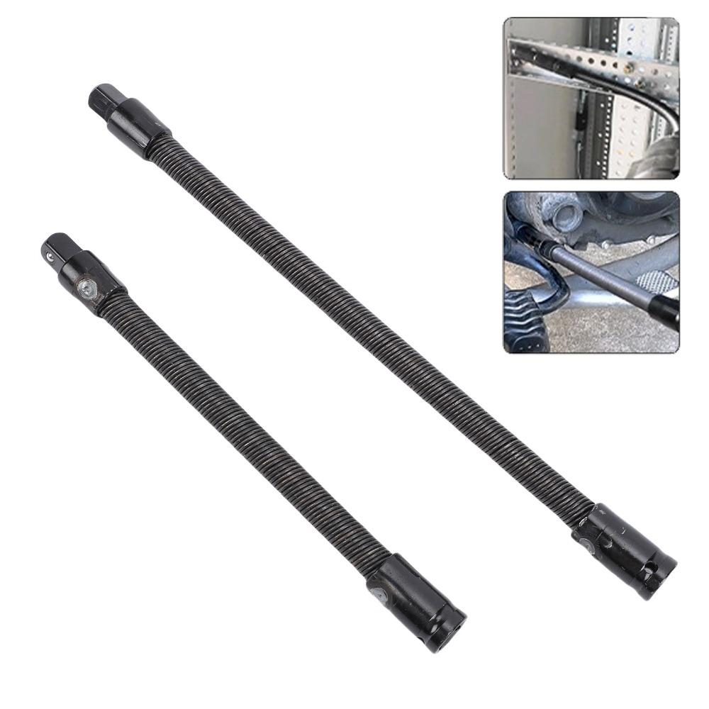 2pcs Spring Steel Bendable Socket Extender Flex Reach Tool Industrial Mechanical Projects