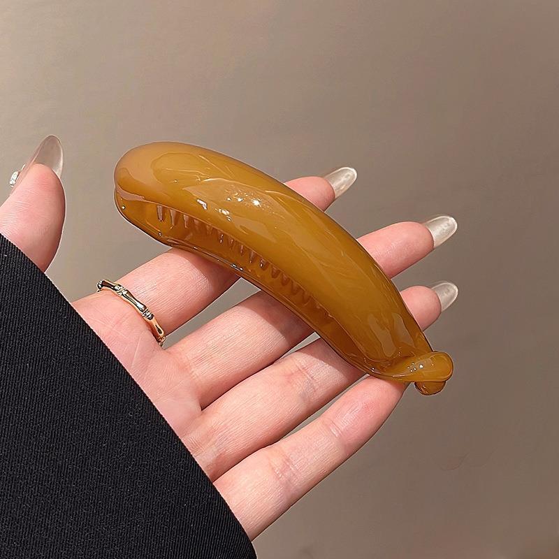 Acrylic Leopard Ponytail Clip Banana Hair Clip Simple Non-Slip Hair Claws for Women Girls Bath Ponytail Holder Hairpin Barrettes