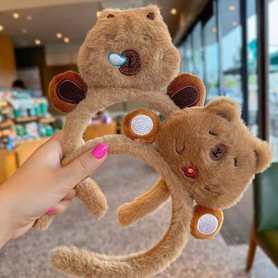 Sött tecknad capybara-pannband för kvinnor flickor Kawaii tvättansikte hårband Utsökta roliga hårtillbehör Gåvor