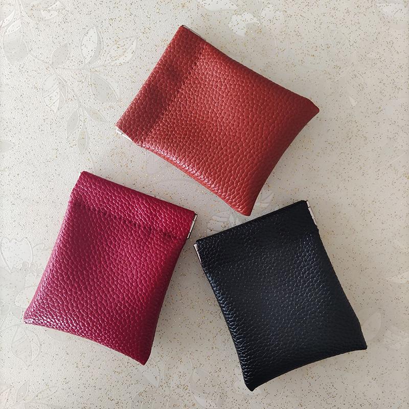 Pu Leather Coin Purse Women Men Small Mini Short Wallet Bag Key Earbuds Holder