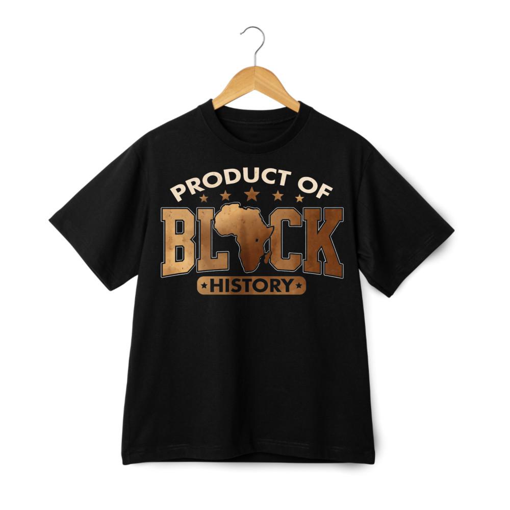 Product of Black History Africa Map Print T-Shirt, Cultural Pride Casual Tee L