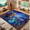 Highland Cow Theme Soft Crystal Velvet Rug Custom Name & Text Print Non Slip Floor Rug for Bedroom Living Room