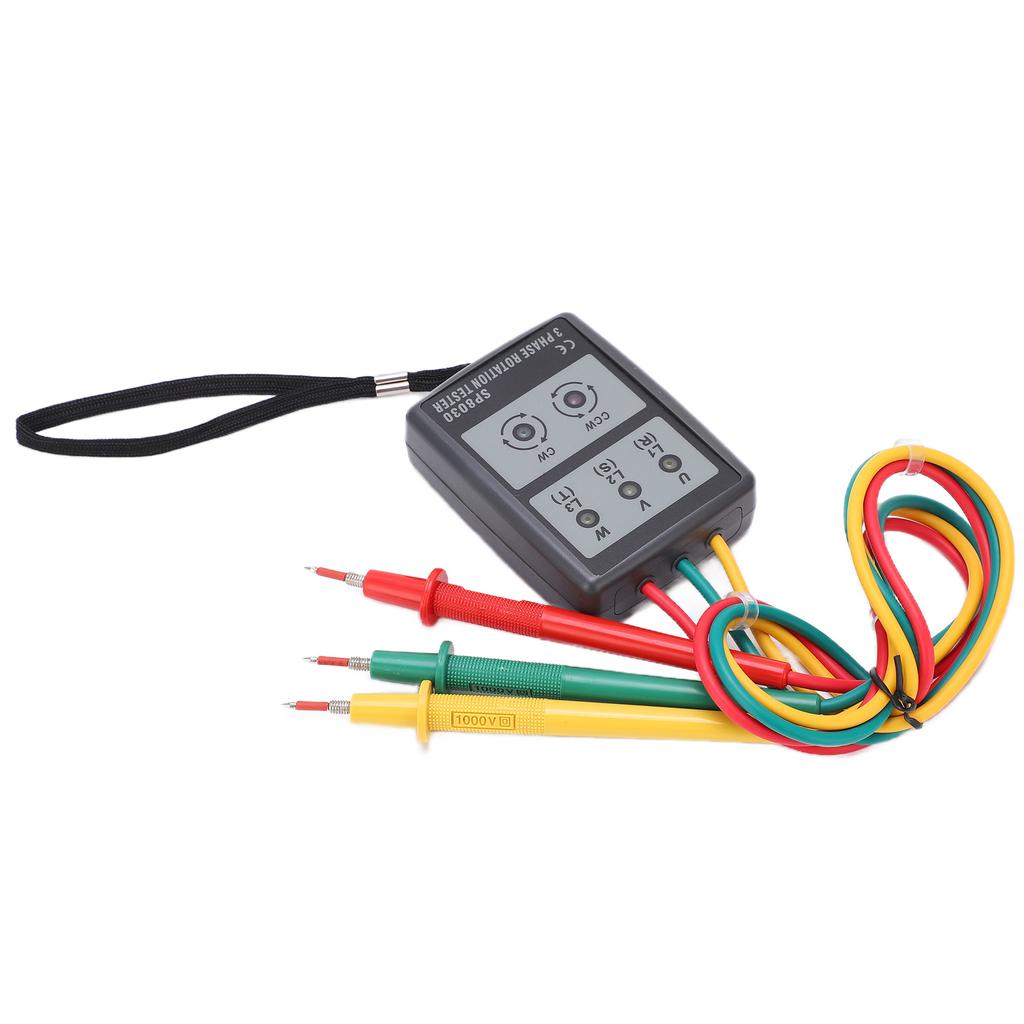 SP8030 3 Phase Sequence Rotation Meter Compact Handheld Battery Free Industrial Phase Rotation Tester
