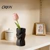 Elegant Minimalist Home Accessories Couple Embracing Abstract Vase, Matte Black Decorative Sculpture, Modern Style Unique Gift for Couples Artistic