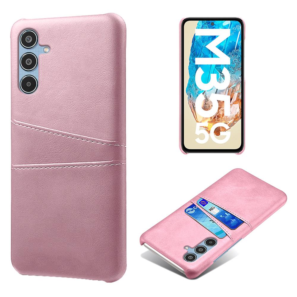 For Samsung Galaxy M35 5G Case Dual Card Slots PU Leather+Hard PC Phone Cover