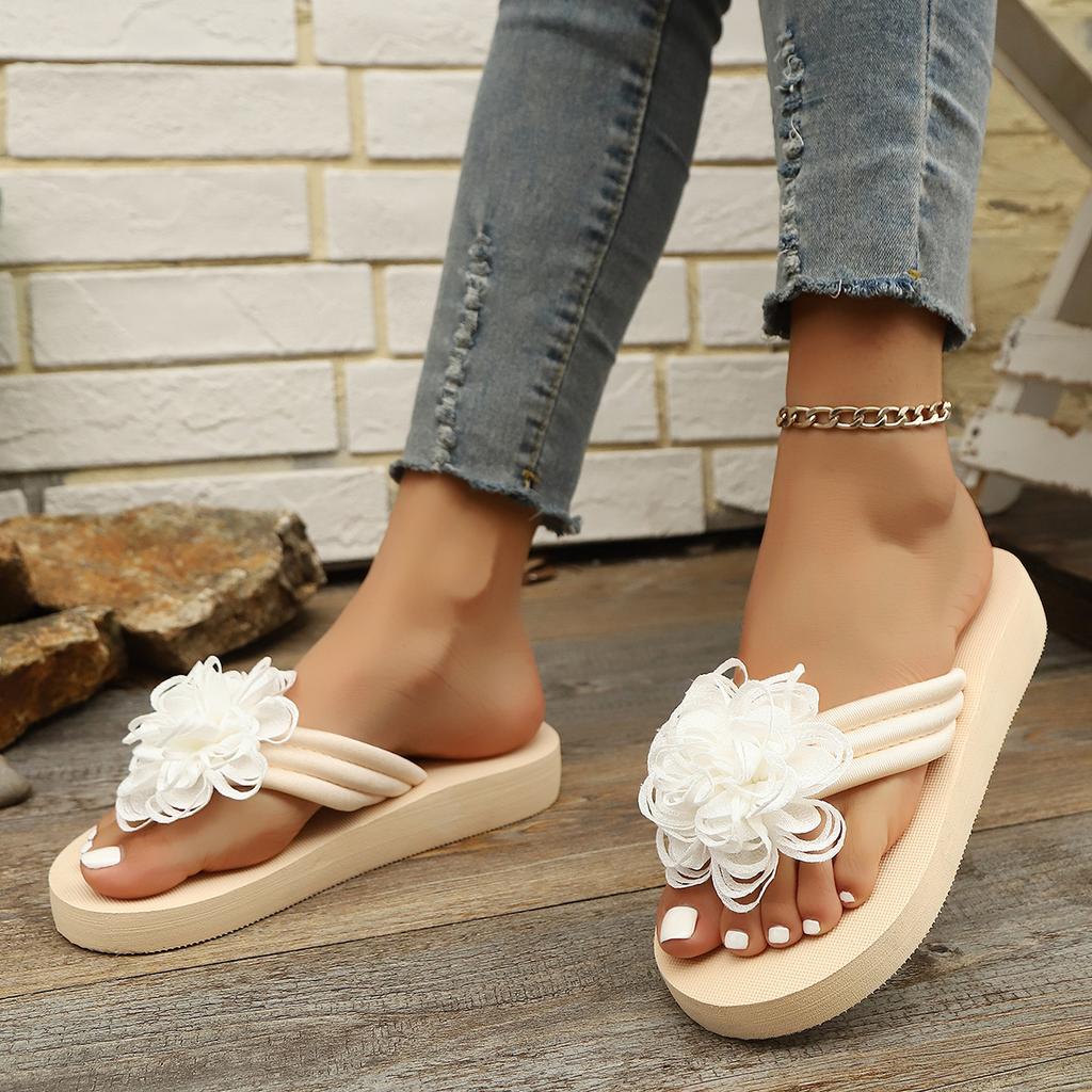 Summer Women's Sandals Fashion Bowknot Flip-flops Female Flat Non-slip Sildes Casual Outside Wear Thick Soled Ladies Beach Shoes