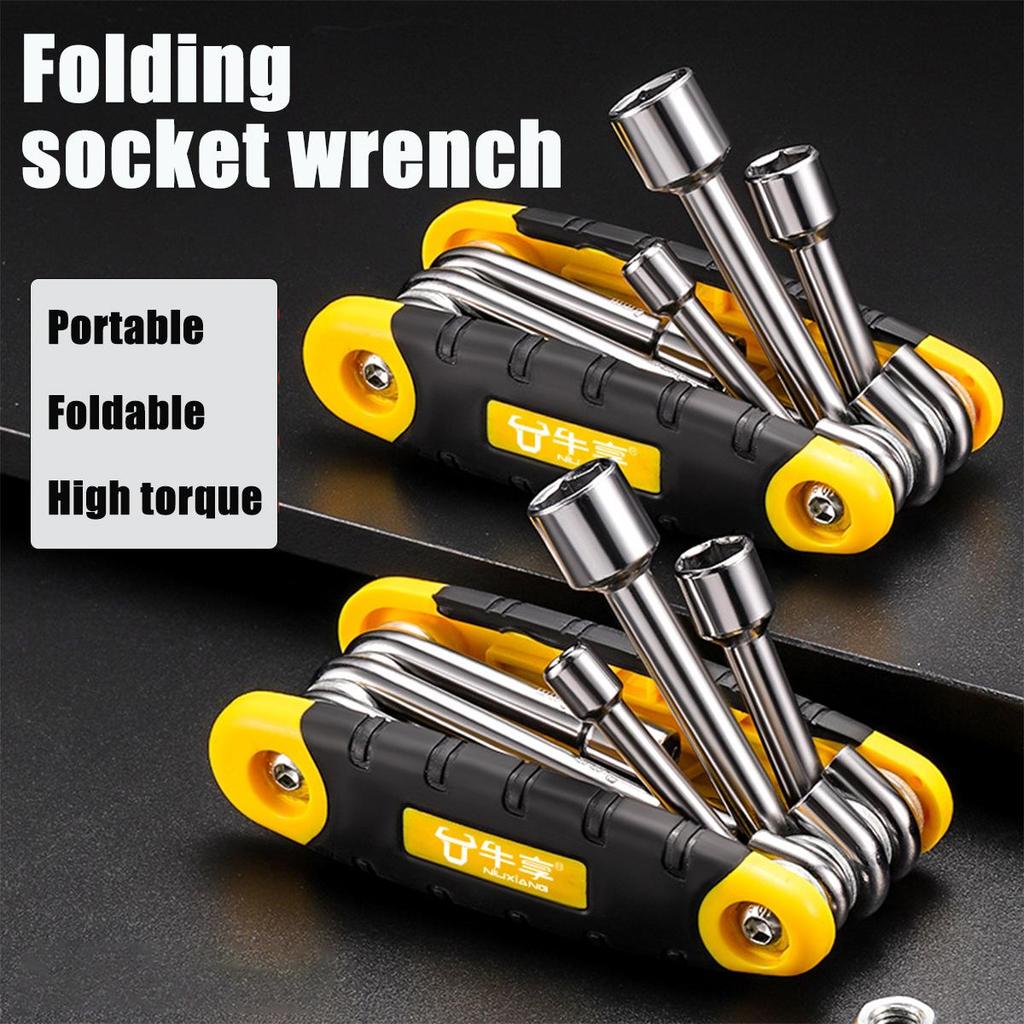 Folding Allen Wrench Set, Standard & Allen Key Set Tool 1 Pack Portable Hex Key Set for All Business and Home Purposes