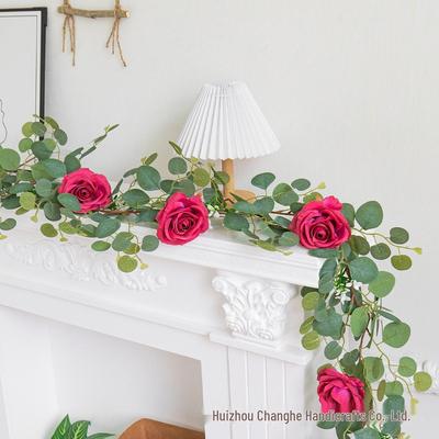 Artificial Eucalyptus Leaf and Rose Vine Home Decoration 