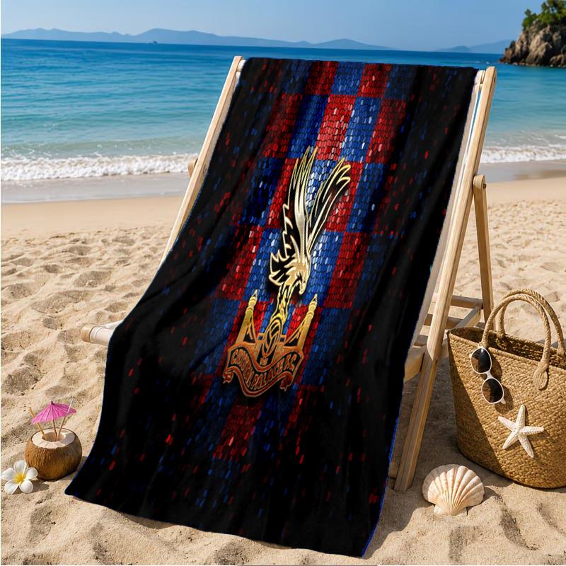 Crystal Palace Crest Design Beach Towel Microfiber Beach Towel, Lightweight and Quick-Dry, for Summer Travel, Swimming Pool Fan Birthday Gift