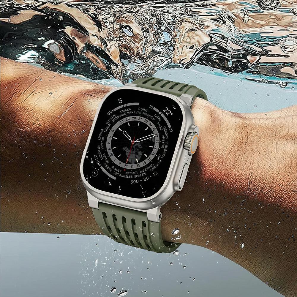Sports Silicone Bracele For Apple Watch Ultra 4 49mm Series 11 10 46mm 45mm 44mm 42mm Luxury Business Strap for Iwatch 9 8 7 6 5 SE3 Ultra3