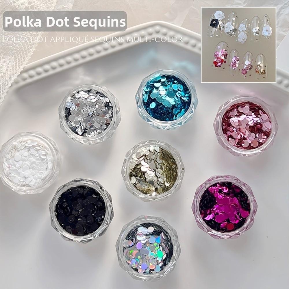 Decorazioni Mini Rotonde a Pois Glitterate per Unghie Fai da Te Patchwork Rotondo con Paillettes Decorazioni per Unghie Uso Professionale