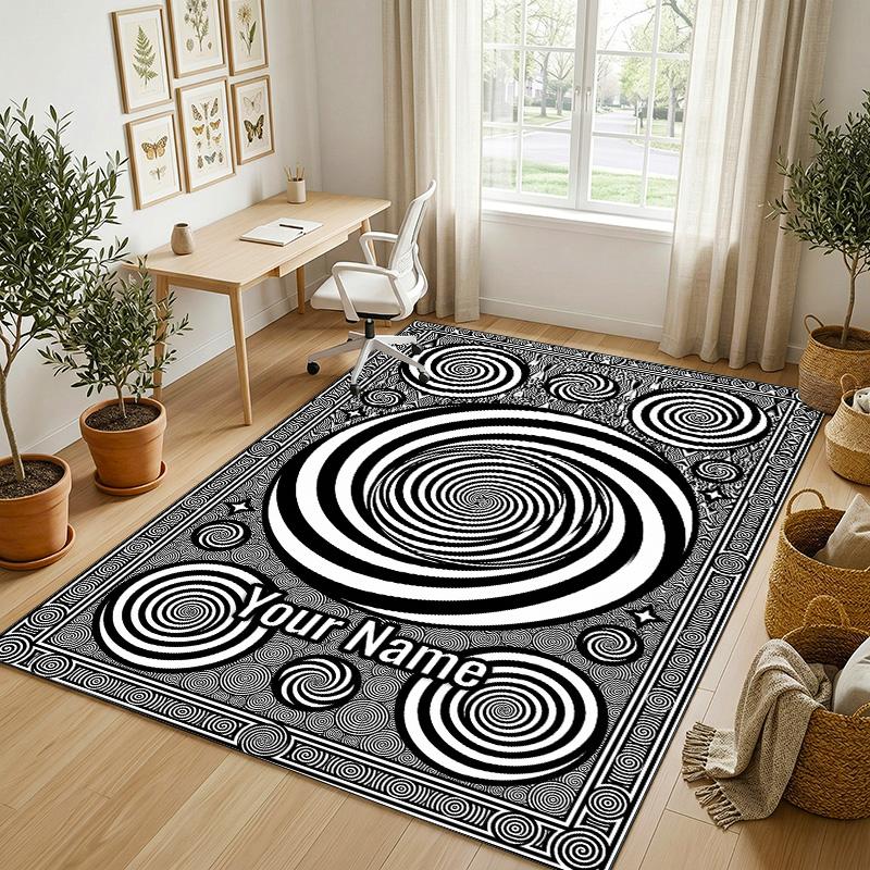 Hummingbirds Tropical Theme Soft Crystal Velvet Rug Custom Name & Text Print Non Slip Floor Rug for Bedroom Living Room