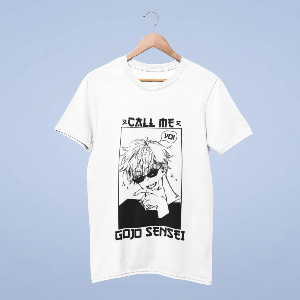 anime Jujutsu Kaisen Satoru Gojo Graphic TShirt 100Cotton Oversized Shirt unisex Unisex Short Sleeve ONeck Y2k Selling Popular