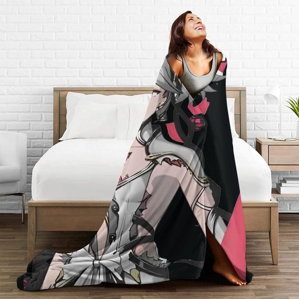 Wuthering Waves Camellya Flannel Blanket Game Soft Durable Throw Blanket for Bedroom Travel Office Bedspread Sofa Bed Cover