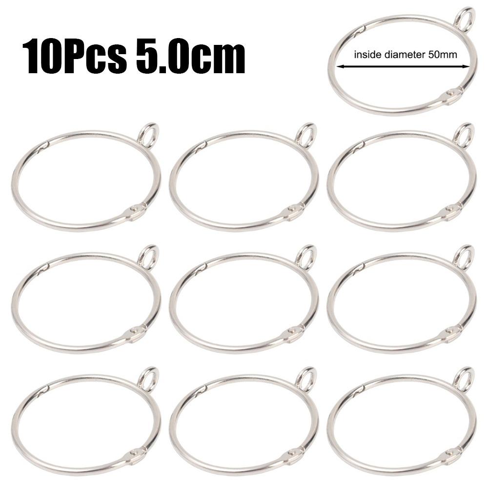 10 Piezas 38/50 mm Anillo para Colgar Cortina Herramienta de Almacenamiento Gancho Metálico para Cortina de Ducha Toalla Ferretería de Baño Con Ojales