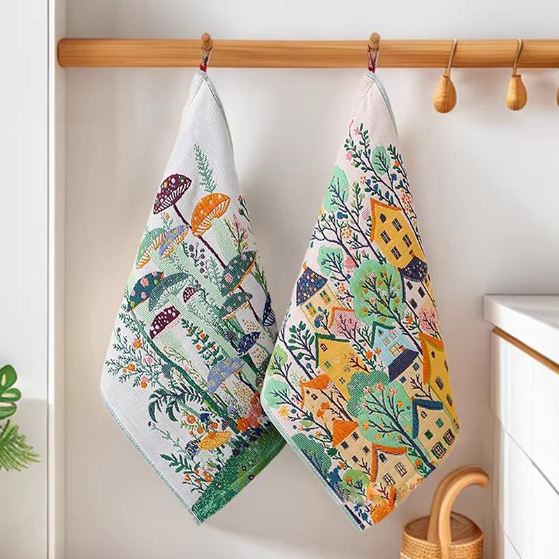 34X40Cm Large Hand Towels 4-Layer 100% Cotton Gauze Quick-Dry Dishcloths, Decorative Tea Towels For Kitchen & Bathroom