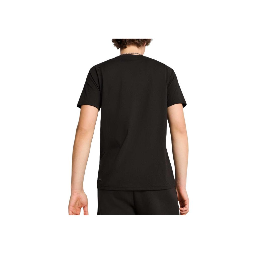 PUMA Comfortable Round Neck Fitted Moisture Wicking Quick Dry Breathable Short Sleeve Raglan T-Shirt Men Tops Black 631829-01