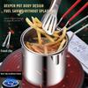 Stainless Steel Deep Fryer Pot with Strainer Mini Multifunction Frying Pot for Home Induction Cooker