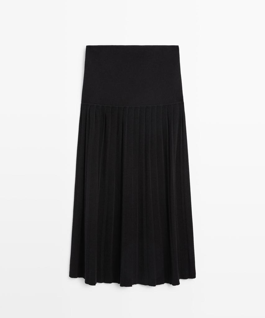 Masimodutti Box Pleated Semi-Long Skirt
