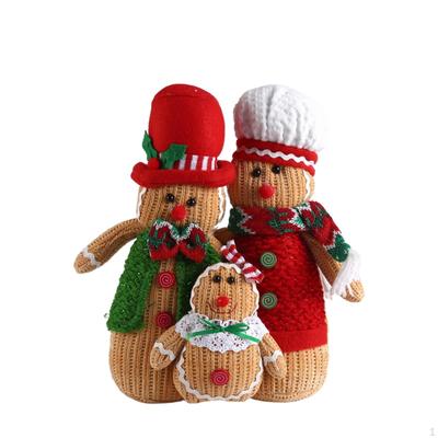 Gingerbread Family Figurine Festive Ornament Holiday for Shelves