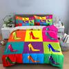 Colorful High Heels Pop Art Bedding Duvet Cover Set Duvet Cover Pillowcases  (1*Duvet Cover 2*Pillowcases, without duvet insert)