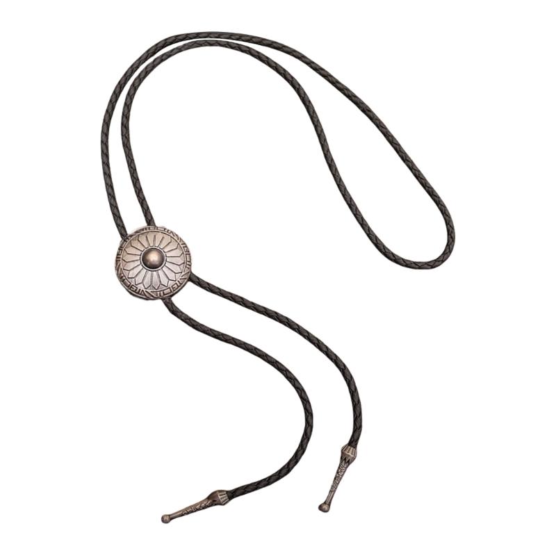 6Pieces Southwestern Styles Men's Bolo Tie with Cow Skull Star Pendant for Casual or Formal Wear Leather Cord Necktie