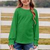 Children's Round-neck Pullover Long-sleeved Hollowed-out Girls' T-shirt Top