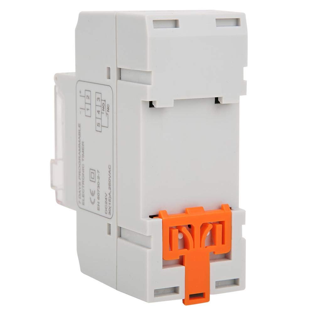 Digital Timer Programmable Timer Relay, DC 24V 30A Weekly 1224 Hours Timer Switch, LCD On-Off Control Programmable Time Relay, OnOff Digital Timer