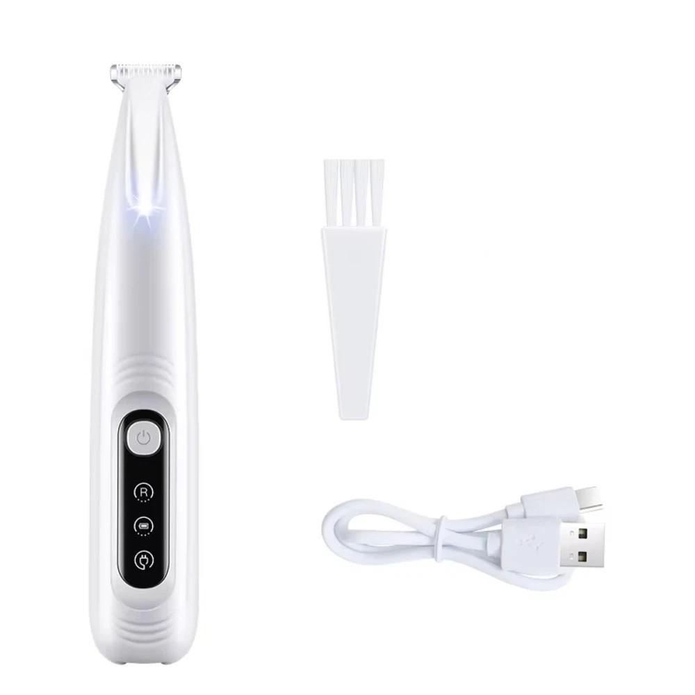 Cordless Pet Foot Trimmer USB Rechargeable Convenient Cat Paw Shaver LED with Brush Pet Electric Push Clippers Dog Accessories