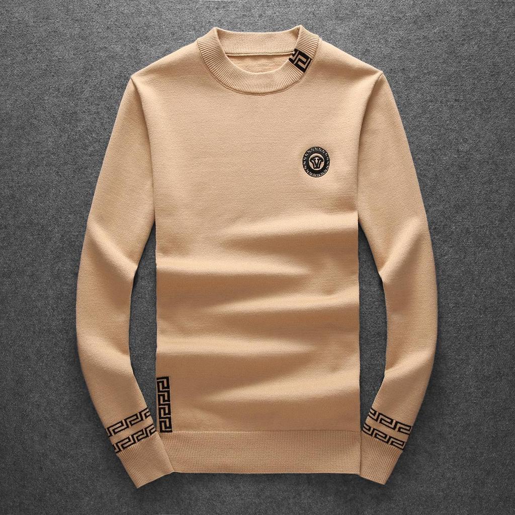 European Trend: Men's Embroidered Wool Sweater - Autumn/Winter Long Sleeve Knit Pullover