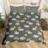 Rainbow King Queen Duvet Cover Colorful Rainbows Bedding Set Watercolor Floral Butterfly Comforter Cover Polyester Quilt Cover