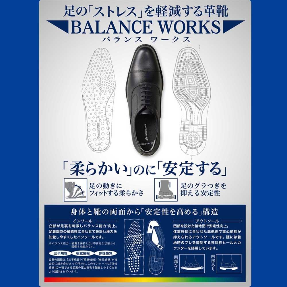 Moonstar SPH4613SN Business Genuine Balance Antibacterial and Dark Size Men's Shoes, Waterproof, Leather, Snow-Resistant, Straight-Tip, Works,