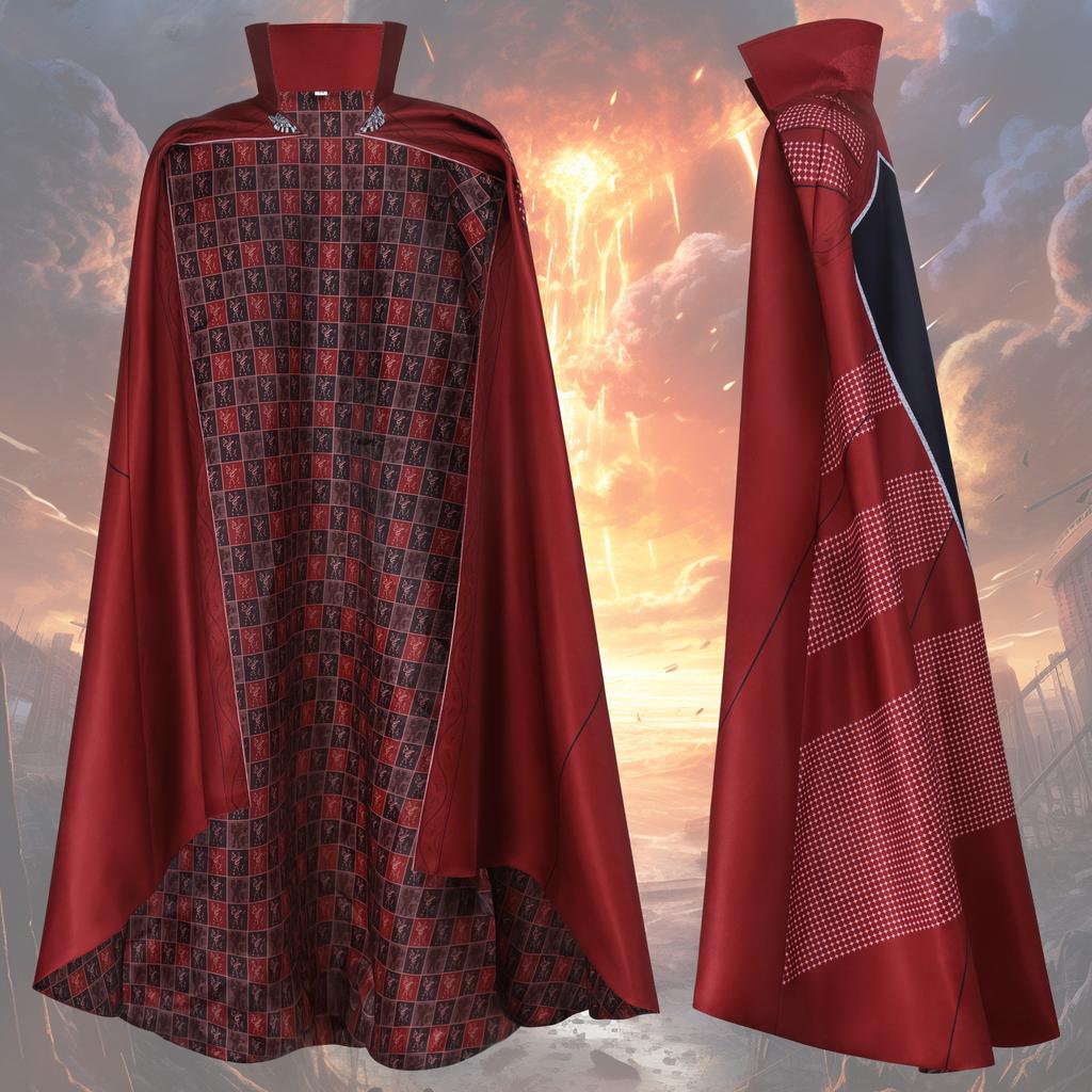 Superhero Red Cape for Kids Adults Halloween Stage Performance Cosplay Costume