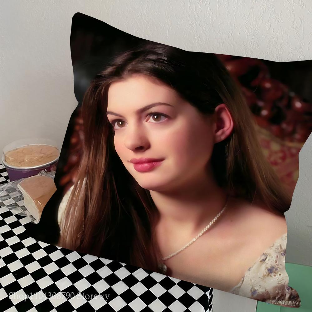 Anne Hathaway Pillow Case Square Pillow Bedroom Sofa Leisure Comfort Cushion Car Living Room Home Decoration