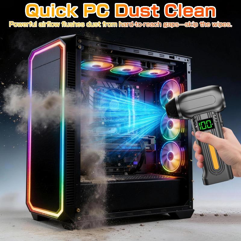 5 Gears Adjustable Turbo Blower Electric Air Duster Portable Jet Fan 90000RPM Car Accessories