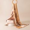 Silk Satin Double Buckle Shawl Scarf Hand Rolled Edge Chinese Style Gift Women