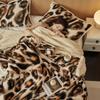 Cobertor Flanela Estampa Leopardo Outono Inverno Espesso Quente Pelúcia para Sofá Cama Queen Size Casal Aconchegante Macio Edredom