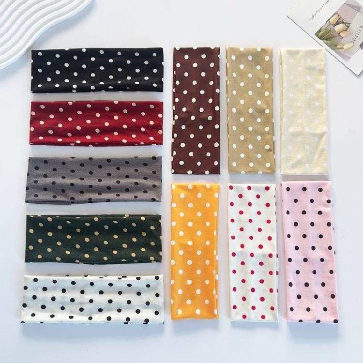 Fascia Multifunzionale per Capelli da Yoga, Copricapo alla Moda, Design a Pois Rotondi, Tessuto Elastico, Accessorio per Capelli, Multicolore