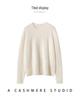 Women's Pure Cashmere Embossed Round Neck Knitwear - New Chinese Style, Loose & Versatile for Autumn/Winter