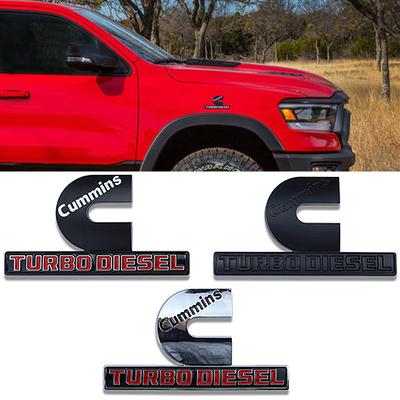 3D ABS Cummins Turbo Diesel Auto Zadní část kufru Karoserie Odznak Emblém Samolepky Samolepky Typový štítek pro MOPAR Dodge RAM 3500 2500