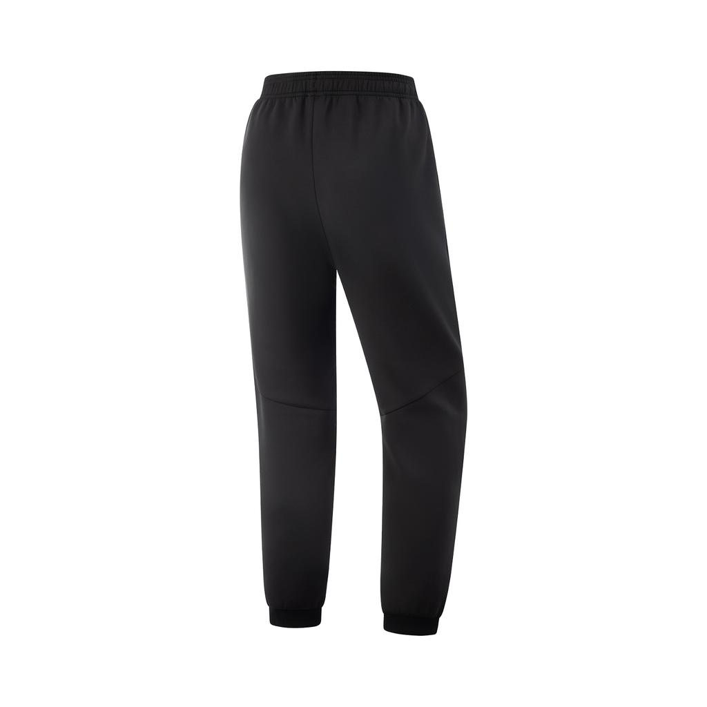 Li-Ning Comfortable Simple Versatile Casual Tapered Mid-Waist Knitted Sports Pants Women Bottoms Black AKYV140-1