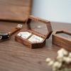 Luxury Mini Wood Rings Box Square Jewelry Organizer Fashion Rings Bearer Box  Gifts