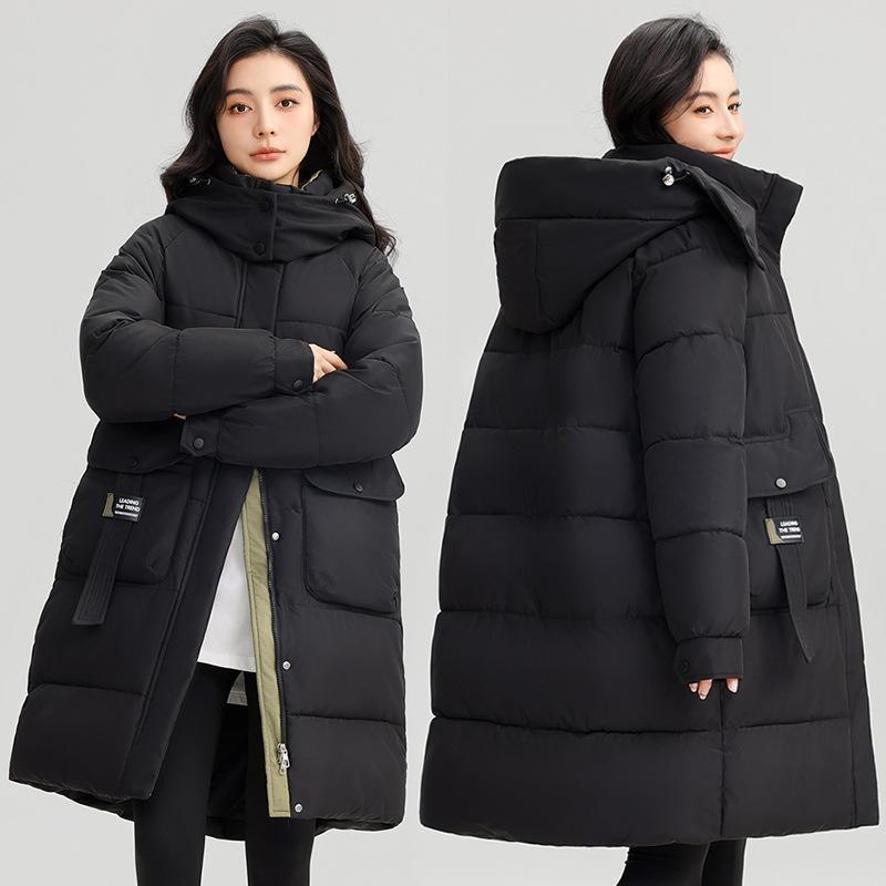 Lightweight Hooded Fluffy Warm Coldproof Loose Mid-Length High Quality Fabric Casual Sports Jacket Large Pockets Bread Clothes Cotton Coat Jacket