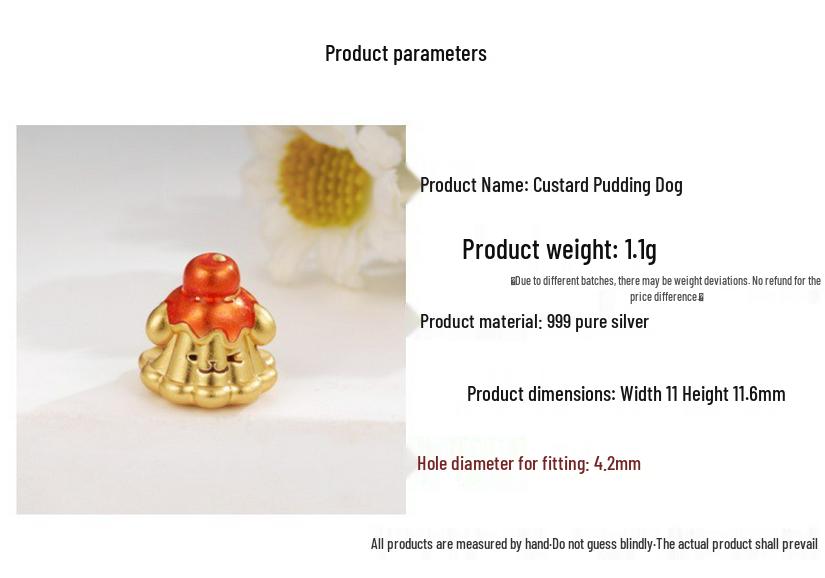 Sterling Silver 999 Heart-Shaped Sugar Dog Beads for DIY Jewelry and Handwoven Rope Accessories.