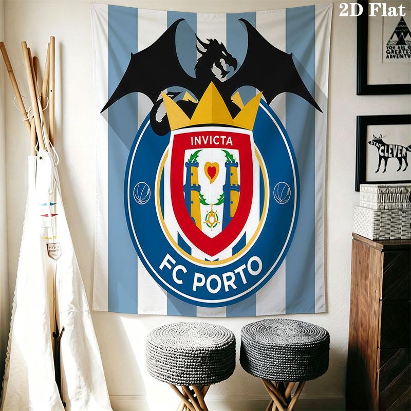 FC Porto Wall Hanging Printed Fabric Blanket Decorative Tapestries for Bedroom Living Room Home Decor