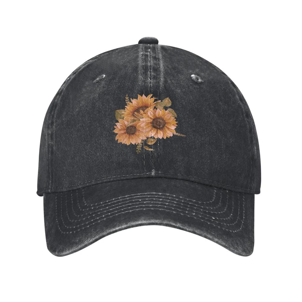 Berretto da Baseball Lavato Transfrontaliero Fiore Estate Cappellino Trucker Unisex-Adolescenti Girasole Illumina la Tua Giornata Stampa Design Rock Sole Cappellini