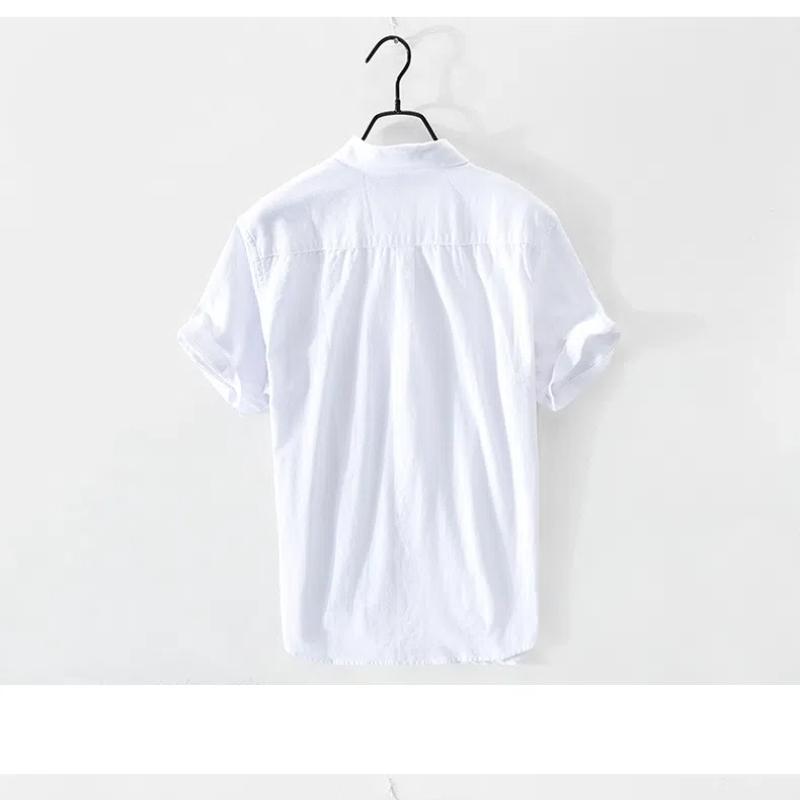 Summer Shirts for Men Simple Style Daily 100 Cotton Short Sleeve Men Tops Turn-down Collar 100cotton White Shirt Comfort Casual Shirt