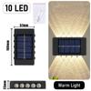 10 LED Solar Wall Lamp Outdoor Waterproof Solar Powered Light UP and Down Illuminate Home Garden Porch Yard Decoration