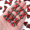 30pcs Christmas Bows Red Green Stripe Satin Ribbon Bows For DIY Christmas Tree Ornament New Year Party Gifts Headwear Decoration