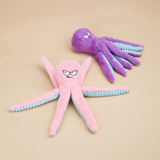 Dog Plush Octopus Toy Interactive Chew Toy Bite Resistant Sound Puppy Squeaky Octopus Rattle Pet Supplies